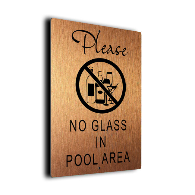 No Glass In Pool Area DMPLNGPCB260923 Pool No Glass In Pool Area Sign