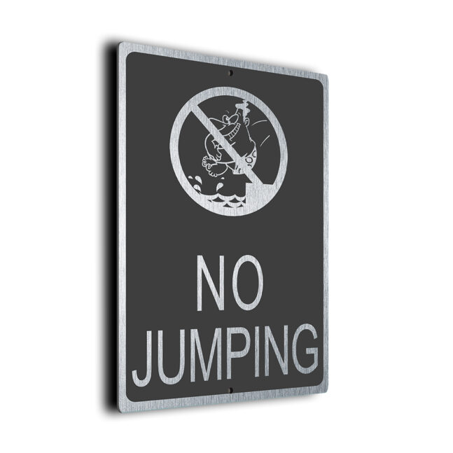 No Jumping Pool Sign DMPLNJPGS260923 Modern No Jumping Sign