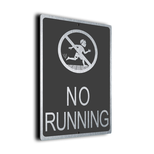 Modern No Running Sign