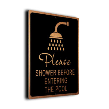 Please Shower Before Pool Sign