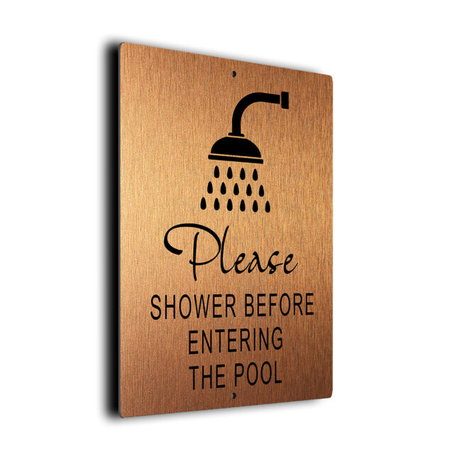 Please Shower Before Pool Sign DMSHWPOOLCB011023 Pool Shower Sign