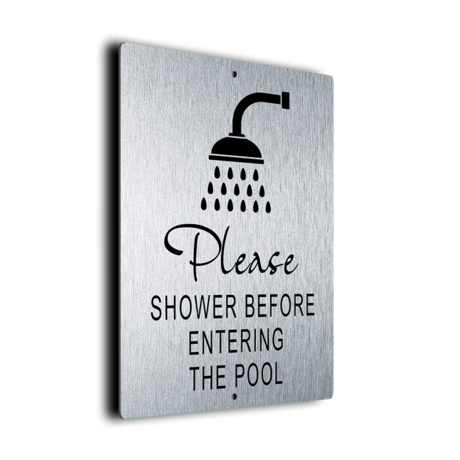 Please Shower Before Pool Sign DMSHWPOOLSB011023 Shower Before Pool Sign