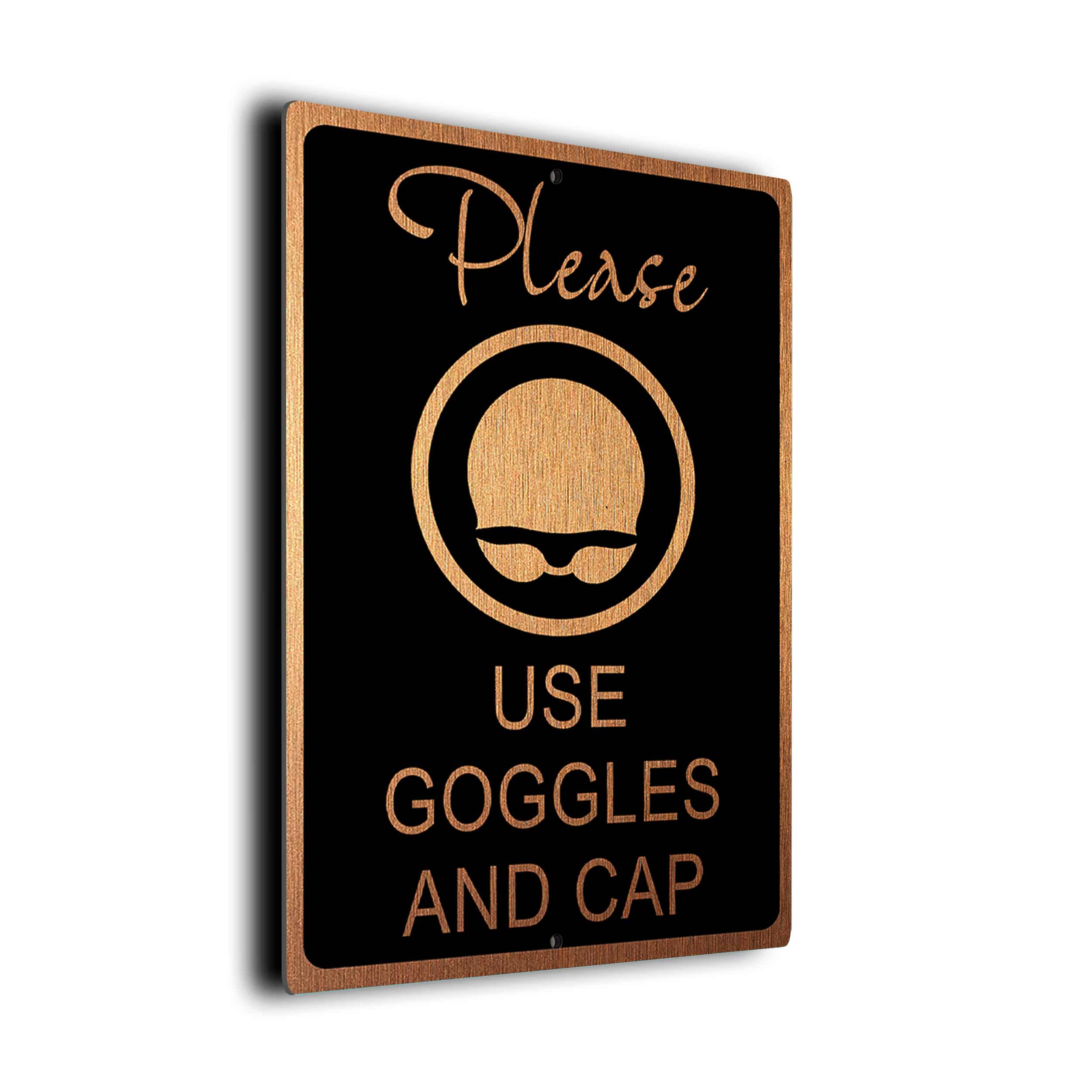 Use Goggles and Cap Pool Sign