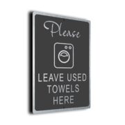 Used Towels Pool Sign