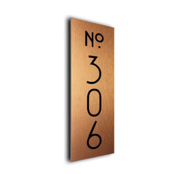 Personalized Vertical Hotel Room Number Sign
