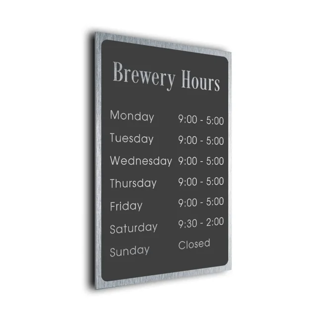 BRHGS121223-Brewery-Hours Custom Brewery Hours Sign