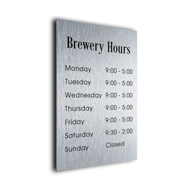BRHSB121223--Brewery-Hours Contemporary Brewery Hours Sign-BRH-121223-SB