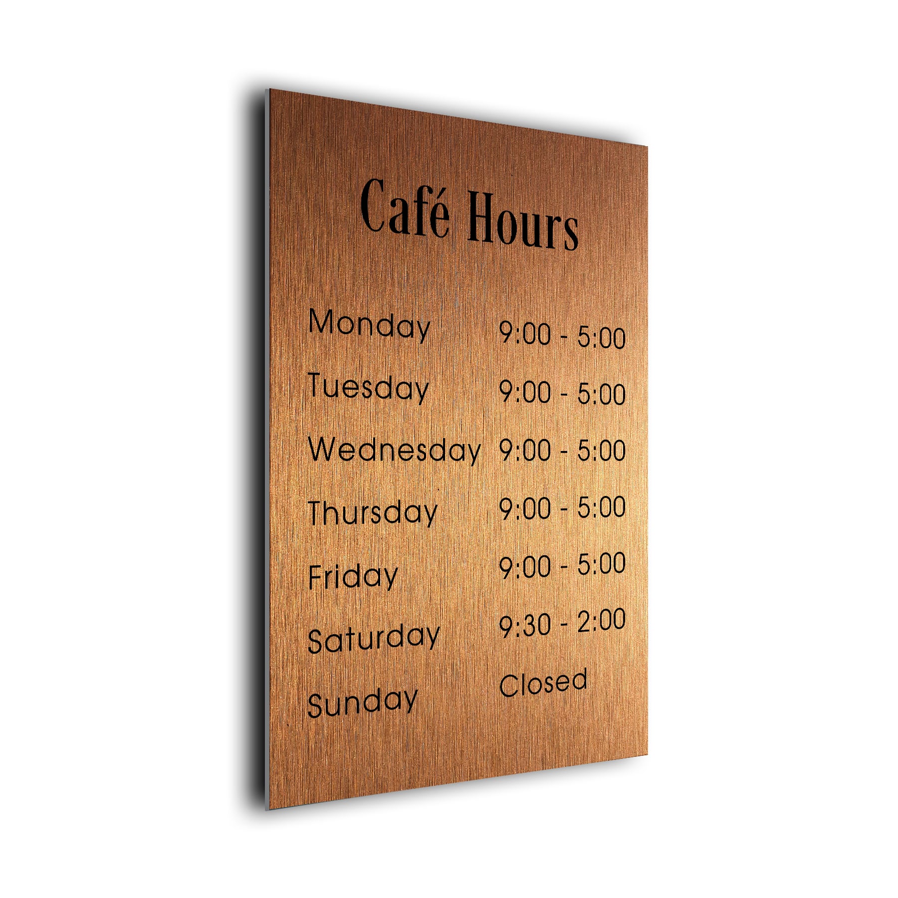 Personalized Cafe Hours Sign CAH 121223 CB Decamoda