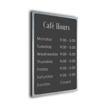 Custom Cafe Hours Sign