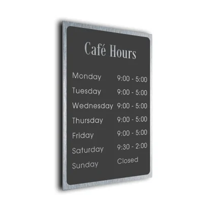 Custom Cafe Hours Sign