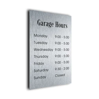 Personalized Garage Hours Sign