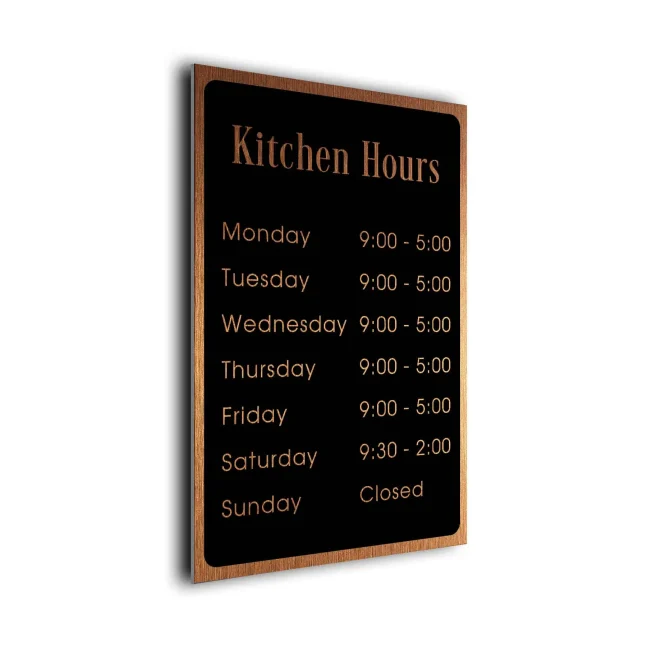 Kitchen Hours Plaque
