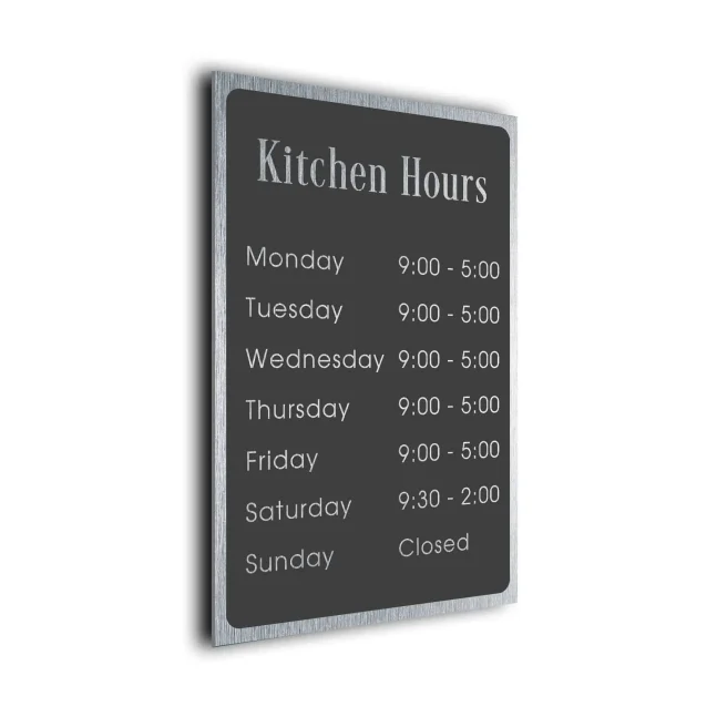 KHGS121223-Kitchen-Hours Custom Kitchen Hours Sign