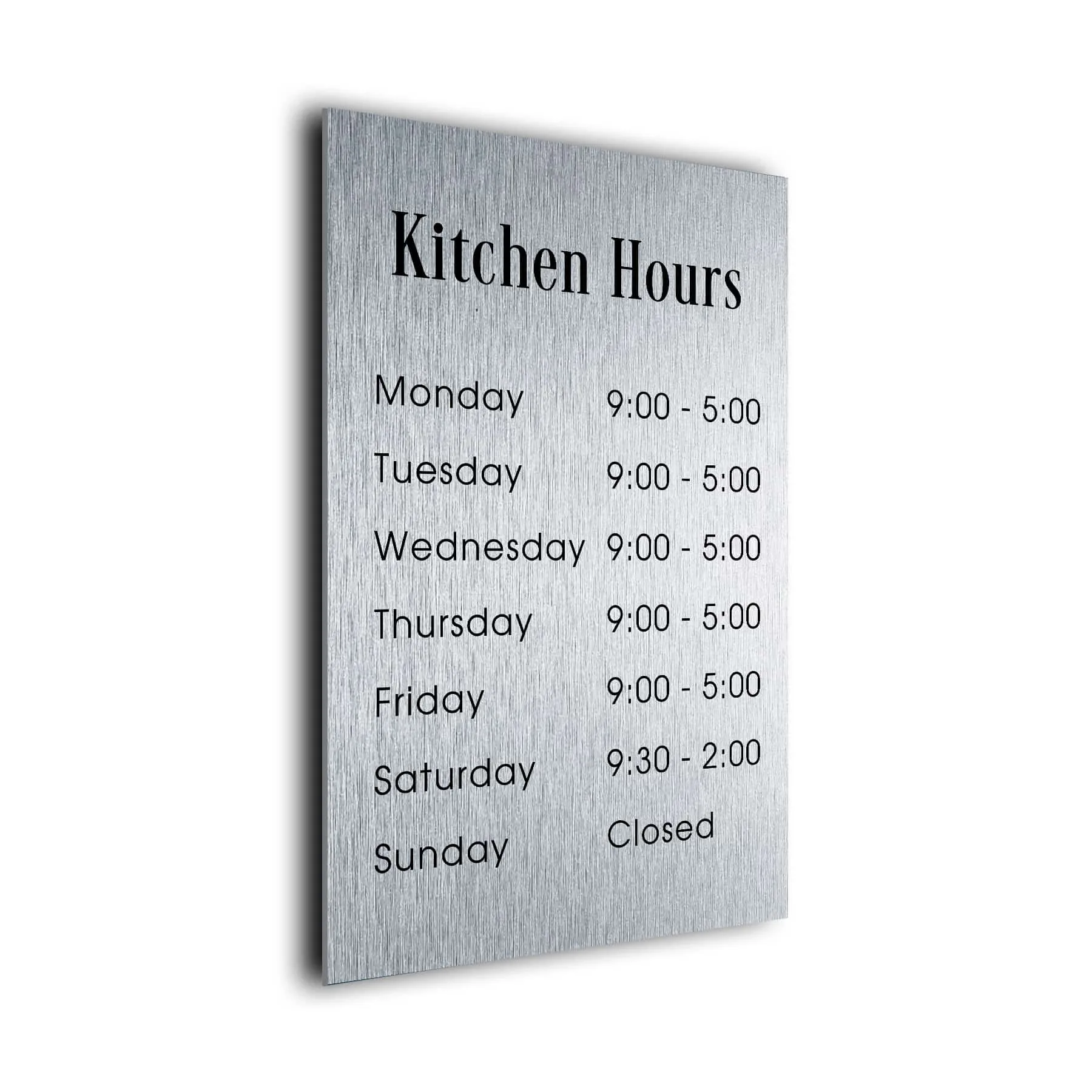 Personalized Kitchen Hours Sign
