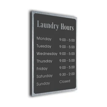 Custom Laundry Hours Sign