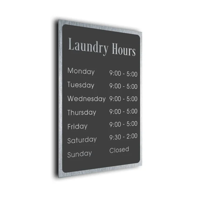 LHGS121223-Laundry-Hours Custom Laundry Hours Sign