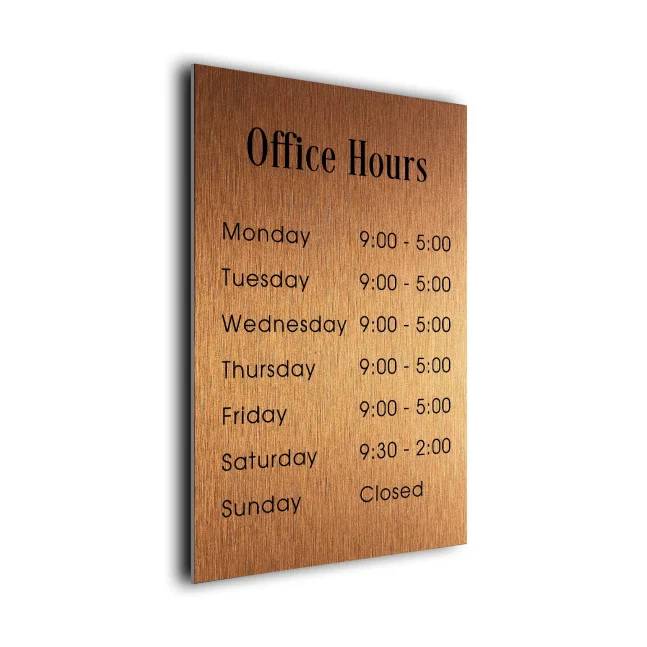 OFHCB121223-Office-Hours Copper Office Hours Sign