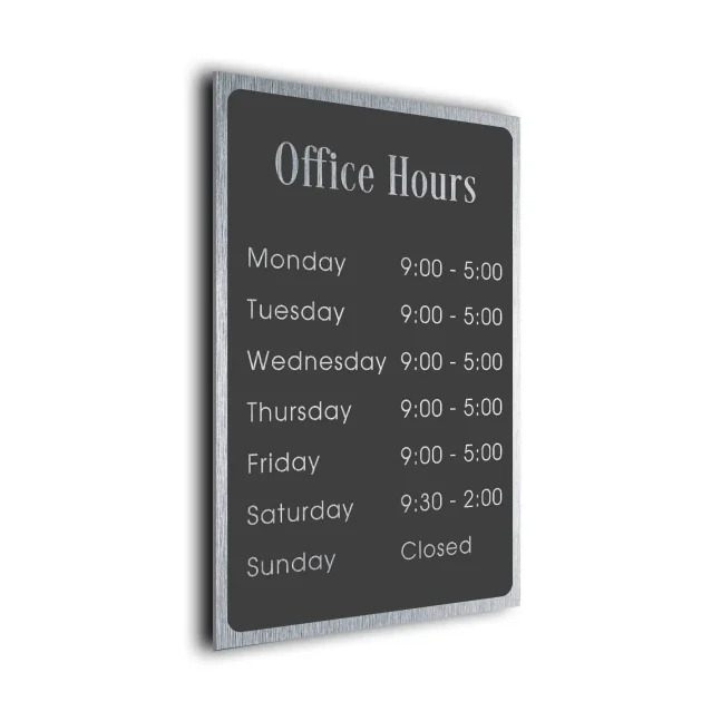 OFHGS121223-Office-Hours Custom Office Hours Sign