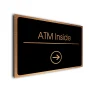ATM Inside Sign Directional Sign - Brushed Metal Finish