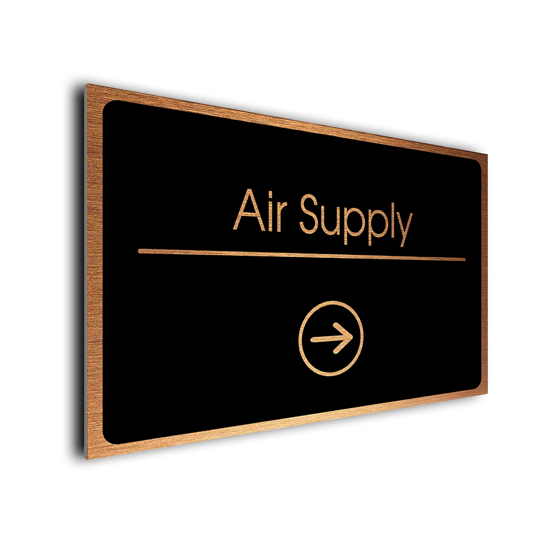 Air Supply Sign Directional Sign - Brushed Metal Finish