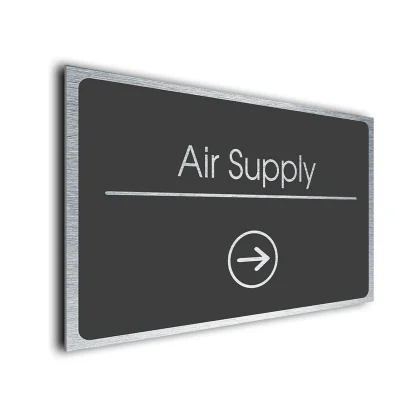 Air Supply Sign Directional Sign - Brushed Metal Finish