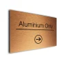 Aluminium Only Sign Directional Sign - Brushed Metal Finish