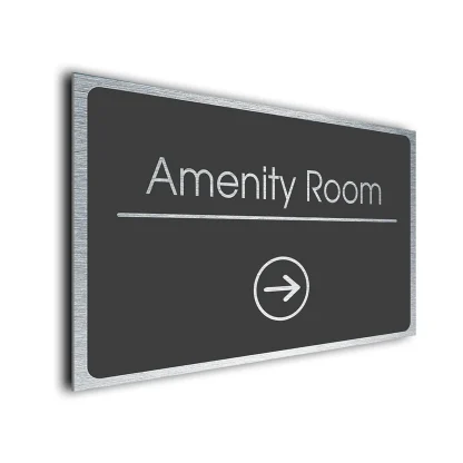 Amenity Room Sign Directional Sign - Brushed Metal Finish