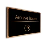 Archive Room Sign Directional Sign - Brushed Metal Finish