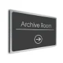 Archive Room Sign Directional Sign - Brushed Metal Finish