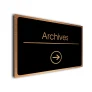 Archives Sign Directional Sign - Brushed Metal Finish
