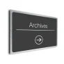 Archives Sign Directional Sign - Brushed Metal Finish