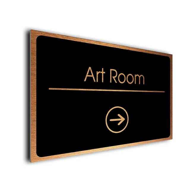 Art Room Sign Directional Sign - Brushed Metal Finish