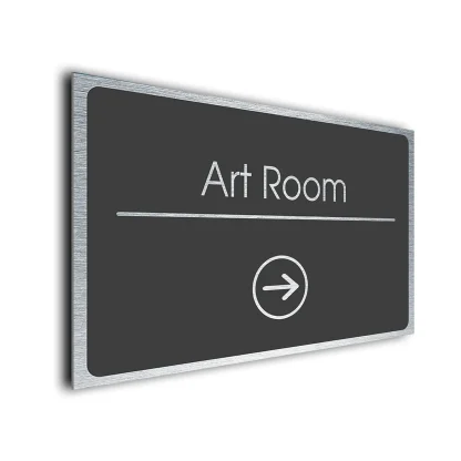Art Room Sign Directional Sign - Brushed Metal Finish