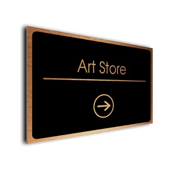 Art Store Sign Directional Sign - Brushed Metal Finish