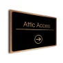 Attic Access Sign Directional Sign - Brushed Metal Finish