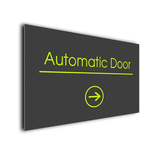 Automatic Door Arrow Sign Directional Sign