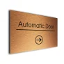 Automatic Door Sign Directional Sign - Brushed Metal Finish