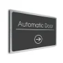 Automatic Door Sign Directional Sign - Brushed Metal Finish