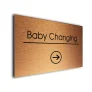 Baby Changing Sign Directional Sign - Brushed Metal Finish