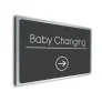 Baby Changing Sign Directional Sign - Brushed Metal Finish