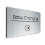 Baby Changing Sign Directional Sign - Brushed Metal Finish