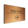 Baby Room Sign Directional Sign - Brushed Metal Finish