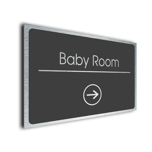 Baby Room Sign Directional Sign - Brushed Metal Finish Baby Room Sign Directional Sign - Brushed Metal Finish