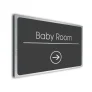 Baby Room Sign Directional Sign - Brushed Metal Finish
