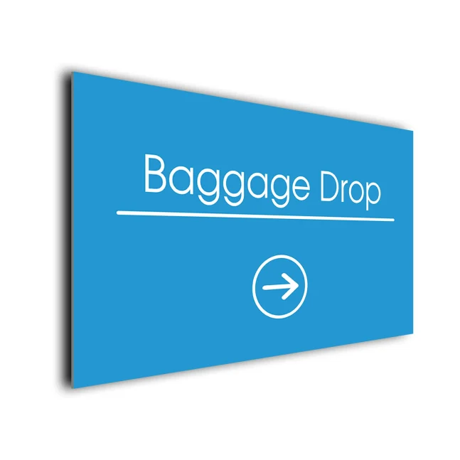 Baggage-Drop-Signs_DD107BE202 Baggage Drop Arrow Sign Directional Sign