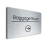 Baggage Room Sign Directional Sign - Brushed Metal Finish