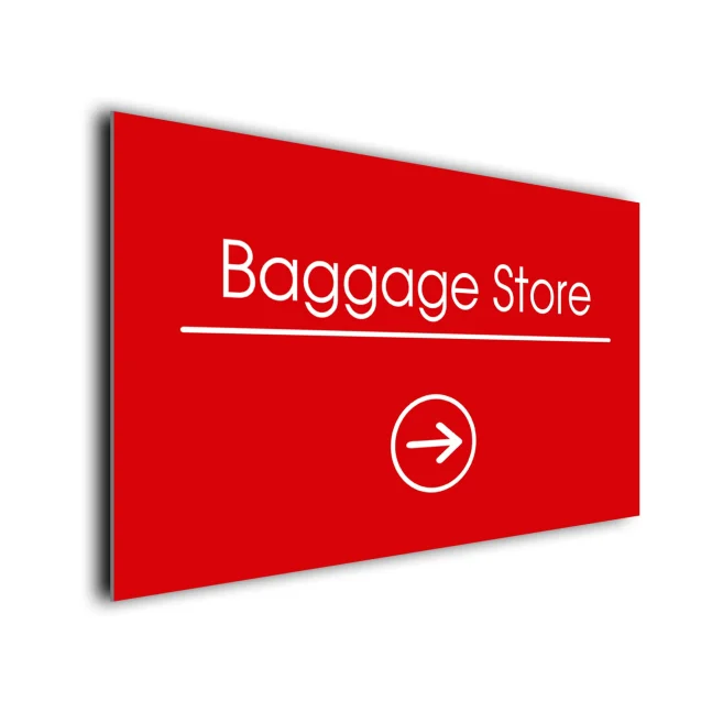 Baggage Store Arrow Sign Directional Sign Baggage Store Arrow Sign Directional Sign