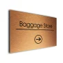 Baggage Store Sign Directional Sign - Brushed Metal Finish