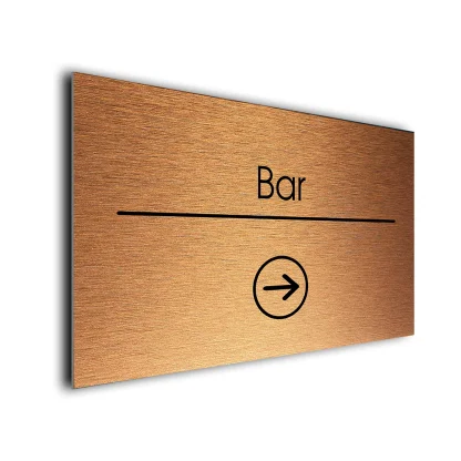 Bar Sign Directional Sign - Brushed Metal Finish