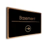 Basement Sign Directional Sign - Brushed Metal Finish